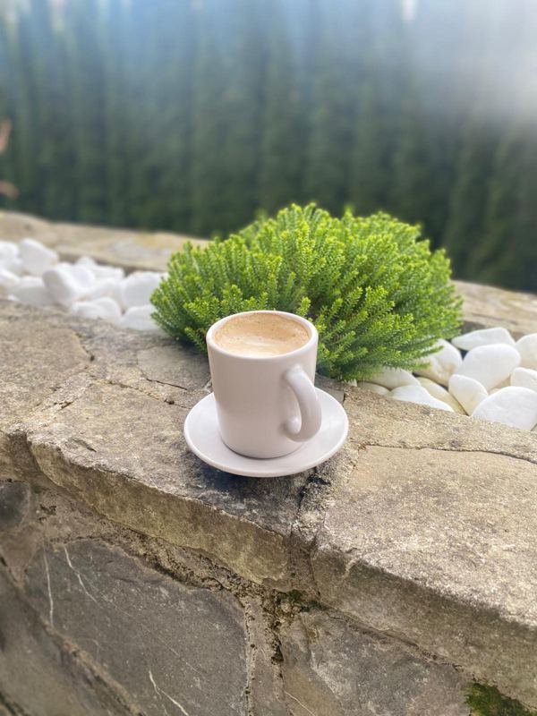 Cafeaua de dimineață, în curte