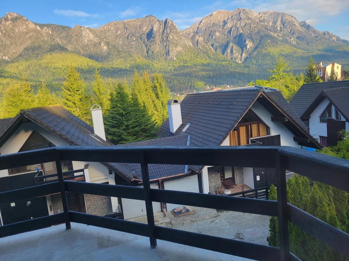 Creasta Bucegilor văzută de pe balconul vilei